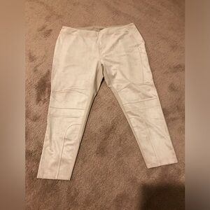 Knit pants with faux suede front, no pockets